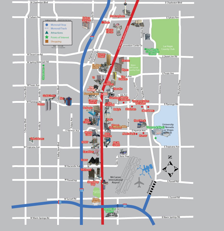 Map of the Las Vegas Strip